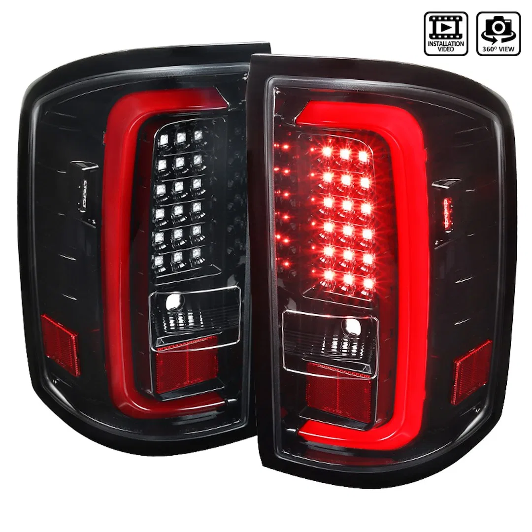 LT-SIE14BKLED-TM – SPEC-D TUNIN Tail Light Assembly, LED Clear Lens Jet Black Housing Red Bulb Set Of 2 Bulbs Not Inc...